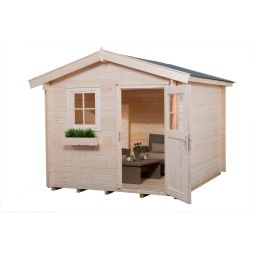 weka Gartenhaus Blumberg Premium 28 FT naturbelassen Gartenhütte verschiedene Größen, Fichtenholz mit Wandstärke 28 mm