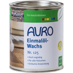 AURO Einmalöl-Wachs Nr.125 Holzschutzmittel Für alle Holzarten geeignet, lösemittelfrei, hoch ergiebig, für unbehandeltes oder vorgeöltes Holz, 0,75 Liter