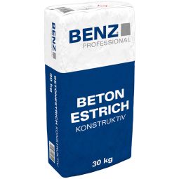 BENZ PROFESSIONAL Beton-Estrich konstruktiv 30 kg Sack, für Estrichkonstruktionen und Betonierarbeiten, universell im Innen- und Außenbereich einsetzbar