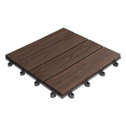 florco WPC Klickfliese 3D braun 30x30x2,8cm, stabil und robust kombinierbares Klicksystem
