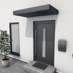 gutta Rechteckvordach BS anthrazit Dach Trendiger Bauhausstil, mit Schwallleiste und seitlicher Wasserabführung, 90 cm tief