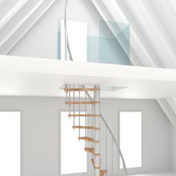 Minka Spindeltreppe Suono Smart Buche weiß Wendeltreppe inkl. Metallgeländer