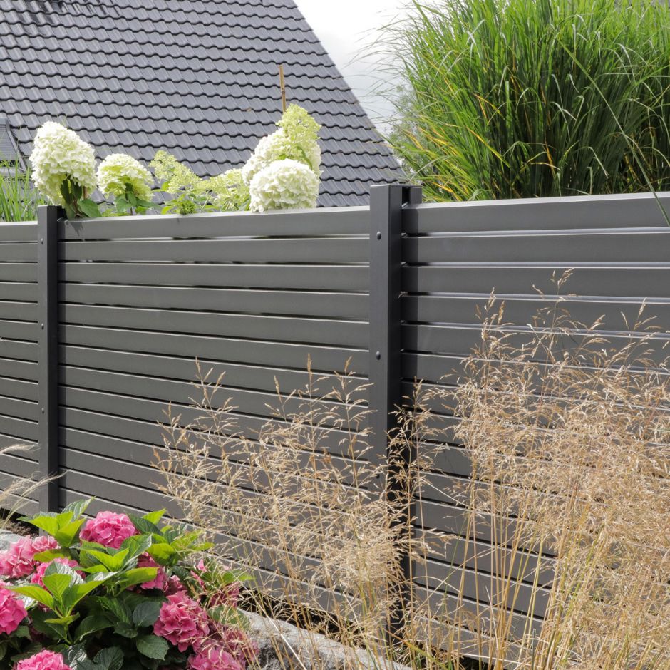 TraumGarten Gartenzaun SYSTEM Rhombus anthrazit BENZ24