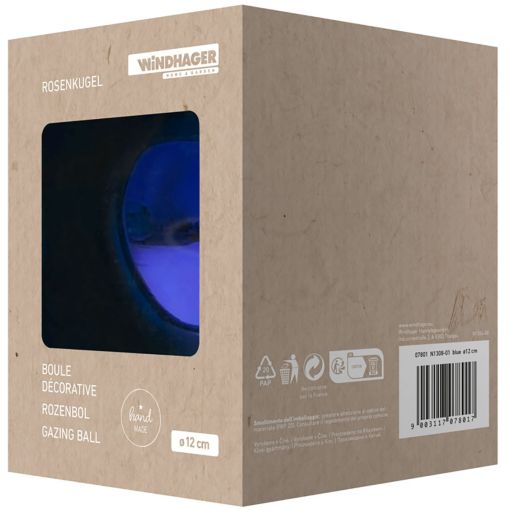 Windhager Rosenkugel mundgeblasen verspiegelt blau 2