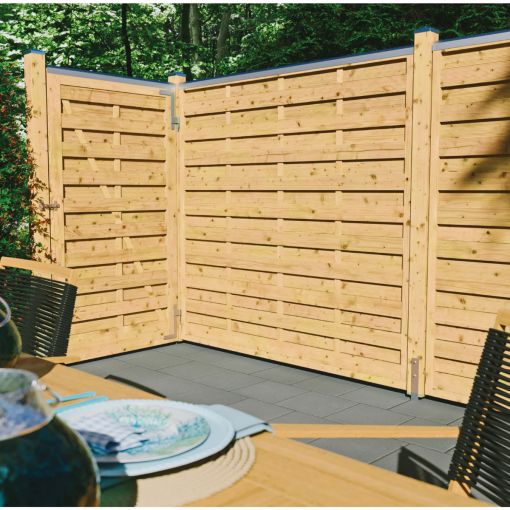T&J Sichtschutzzaun Maxi-Massiv Sichtschutz Lamellenzaun 2