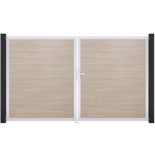 GroJa Doppeltor BasicLine schmal PVC-Steckzaun 2