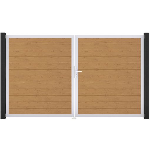 GroJa Doppeltor BasicLine schmal PVC-Steckzaun 2