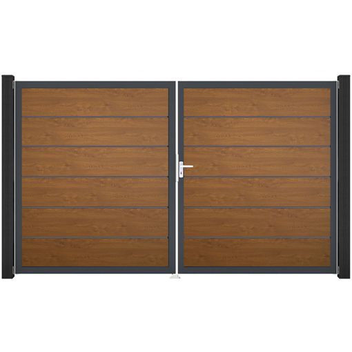 GroJa Doppeltor BasicLine Premium PVC-Steckzaun 2