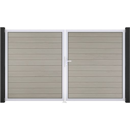 GroJa Doppeltor Solid Steckzaun Bi-Color 2
