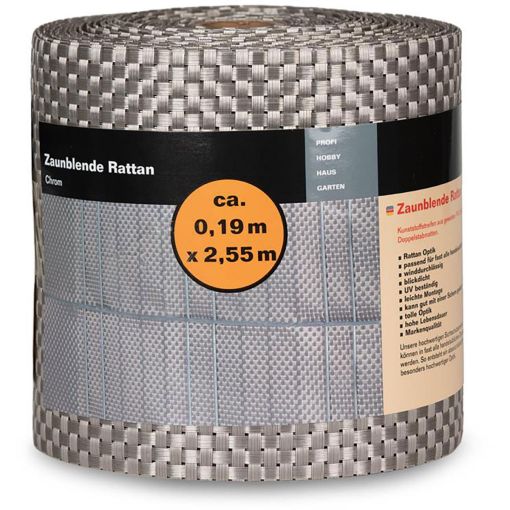 NOOR Zaunblende Rattan chrom Sichtschutzstreifen 2