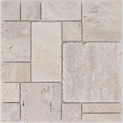 Wellker Natursteinmosaik Multiformat Travertin Ivory 2