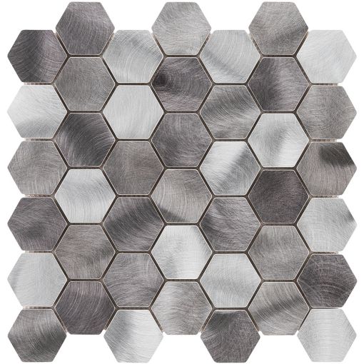 Wellker Metallmosaik Silver Hexagon 30x30 2