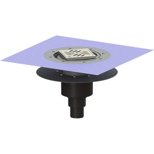 KESSEL Bodenablauf Ecoguss Klebeflansch Gewebematte 2