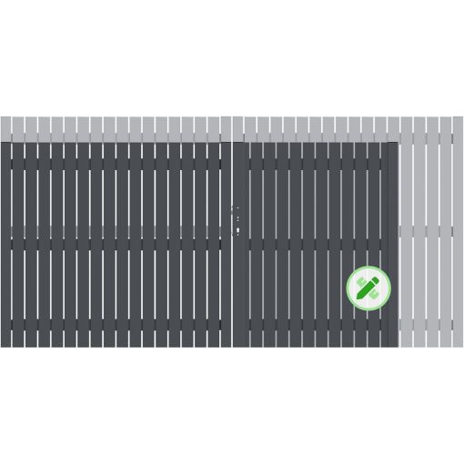 TraumGarten Alu-Doppeltor für Sichtschutzzaun SQUADRA 2