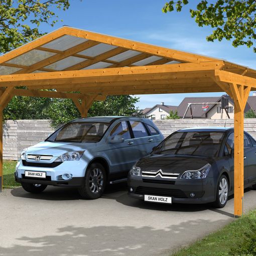 Skan Holz Doppelcarport Westerwald Eiche 2