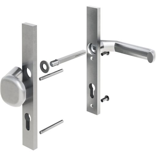 TraumGarten Sichtschutzzaun Drücker-Wechselgarnitur Edelstahloptik Türklinke 2