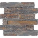 Wellker Wandverblender Naturstein auf Zement Multicolor 55x20x3-4cm Riemchen