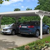 Skan Holz Doppelcarport Odenwald Weiß Unterstand