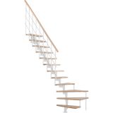 Minka Mittelholmtreppe Style Turn 1/4 gewendelt weiß Raumspartreppe