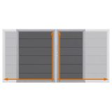 TraumGarten Doppeltor auf Maß Sichtschutzzaun DESIGN WPC ALU Anthrazit/Silber