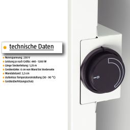 Jollytherm Infrarotheizung mit Keramikfeinsteinzeug weiß 5