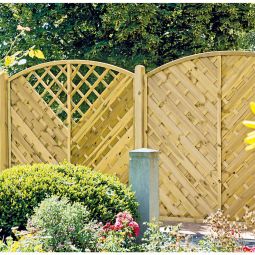 T&J Sichtschutzzaun Maxi-Diagonal Hochbogen mit 3