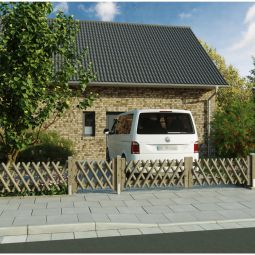 T&J Jägerzaun Holz Vorgartenzaun 4