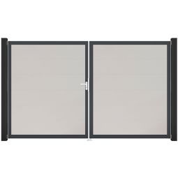 GroJa Doppeltor BasicLine PVC-Steckzaun Weiß 5
