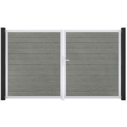 GroJa Doppeltor BasicLine schmal PVC-Steckzaun 5