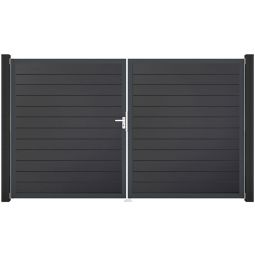 GroJa Doppeltor BasicLine schmal PVC-Steckzaun 4