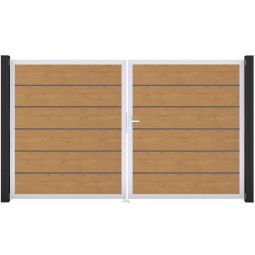 GroJa Doppeltor BasicLine Premium PVC-Steckzaun 4