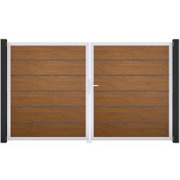 GroJa Doppeltor BasicLine Premium PVC-Steckzaun 5