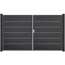 GroJa Doppeltor BasicLine Premium PVC-Steckzaun 3