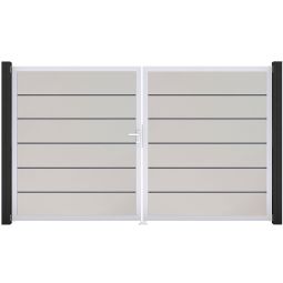 GroJa Doppeltor BasicLine Premium PVC-Steckzaun 4