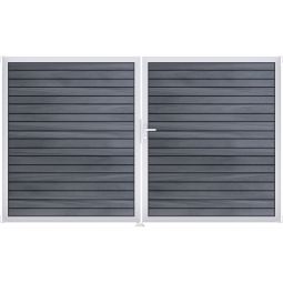 GroJa Doppeltor Solid Rhombus BPC-Steckzaun 3