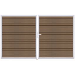 GroJa Doppeltor Solid Rhombus BPC-Steckzaun 3