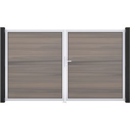 GroJa Doppeltor Solid Steckzaun Bi-Color 4