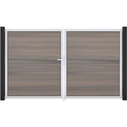 GroJa Doppeltor Solid Steckzaun Bi-Color 5