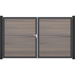 GroJa Doppeltor Solid Steckzaun Bi-Color 3