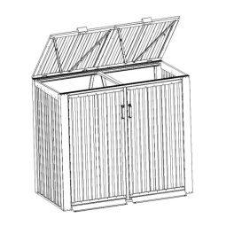 Wellker Mülltonnenbox 2er Metall anthrazit 5