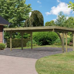 Karibu Doppelcarport Classic mit Rundbogen 3