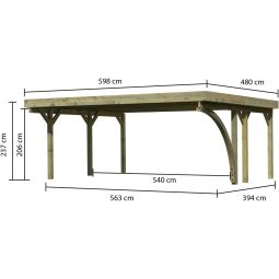 Karibu Doppelcarport Classic mit Rundbogen 4