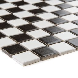 Wellker Keramikmosaik Schwarz Weiß 30,2x30,2 3