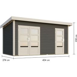 Karibu Woodfeeling Gartenhaus Mattrup Terragrau 3