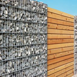 bellissa Gabionenzaun U-Profil zur Holzaufnahme 6