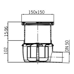 ACO Badablauf 150x150mm Easyflow Ablauf 3
