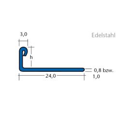 BLANKE Fliesenschiene Edelstahl gebürstet 22mm 3
