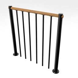 Minka Brüstungsgeländer schwarz mit vertikalen 4