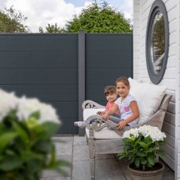 GroJa BasicLine PVC-Steckzaun Sichtschutzzaun Anthrazitgrau 3