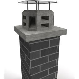 Schornsteinaufsatz Beton einzügig mit Edelstahlabdeckung 4